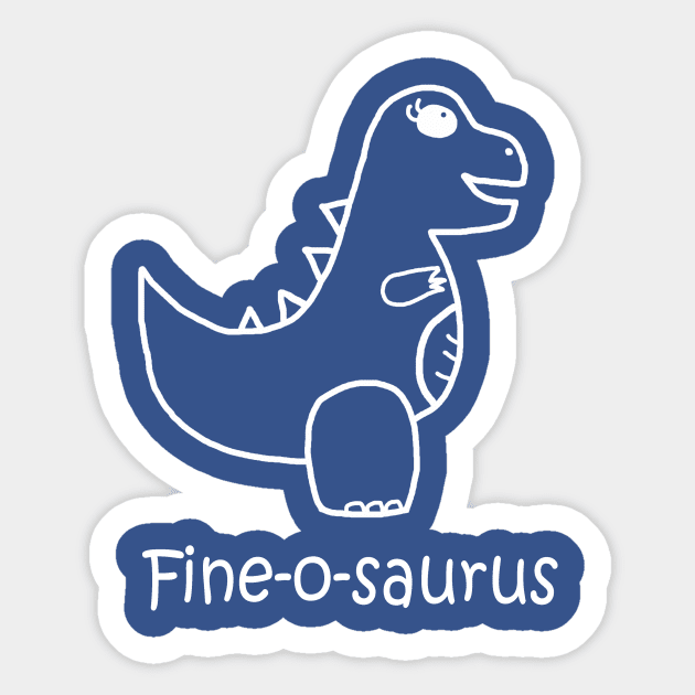 Fine-o-saurus Rex White Pocket Sticker by PelicanAndWolf